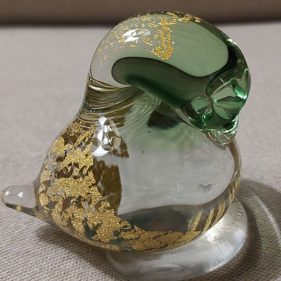 Vintage Hand Blown Art Glass Bird Paperweight Figurine - Picture 8 of 8